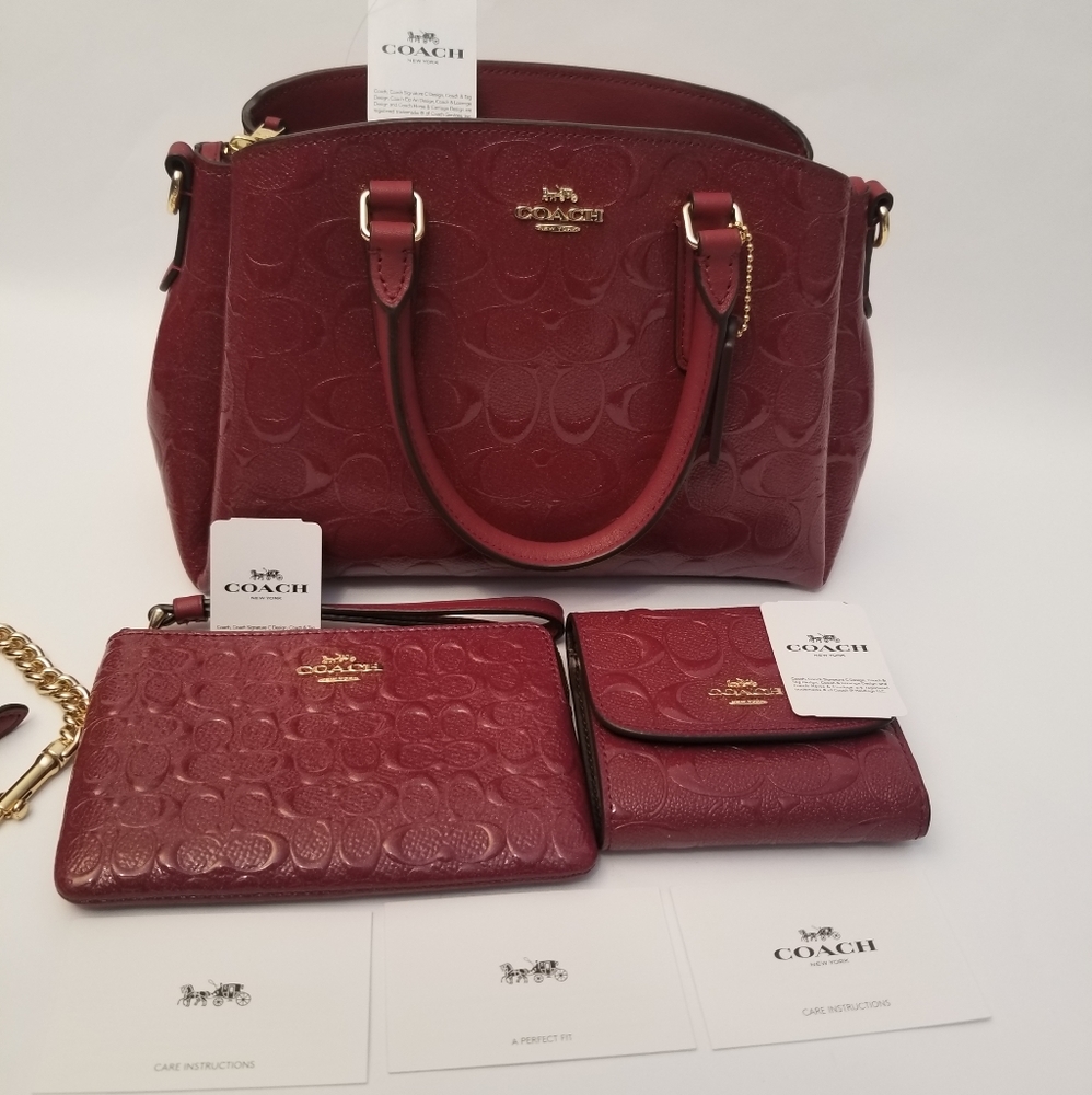 3PCS COACH SIGNATURE SET BAG + WRISTLET + WALLET - Picture 14 of 14